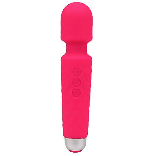 PKIE Personal Wand Massager for Body Therapeutic, Waterproof, Rechargeable, Quiet, Stress Relief 8 Speeds 20 Patterns Powerful Handheld Massager for Foot Back Shoulder Sport Recovery Muscle Relaxation