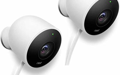 Google Nest Cam – Outdoor Home Security Camera  Night Vision Surveillance Camera, White, 2 Pack