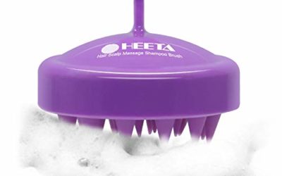 Heeta Hair Scalp Massager, Updated Wet and Dry Hair Shampoo Brush Scalp Massage Brush with Soft Silicon Rubber Brush for Women, Men, Pet (Purple)