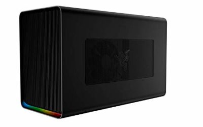 Razer Core X Chroma Aluminum External GPU Enclosure (eGPU): Compatible w/ Windows & Mac Thunderbolt 3 Laptops – NVIDIA /AMD PCIe Support – 700W PSU – 4x USB 3.1, 1x Gbit Ethernet – Chroma RGB Lighting