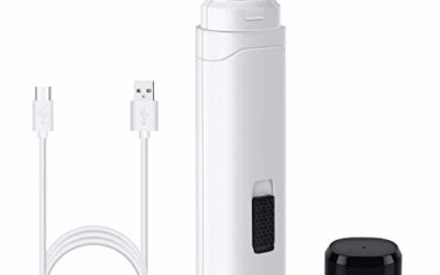 Casfuy Dog Nail Grinder Upgraded – Professional 2-Speed Electric Rechargeable Pet Nail Trimmer Painless Paws Grooming & Smoothing for Small Medium Large Dogs & Cats (White)