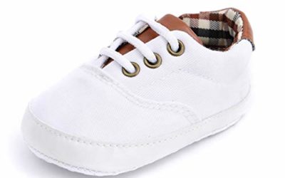 Morbido Infant Baby Boys Girls Canvas Toddler Sneaker Anti-Slip First Walkers Candy Shoes 0-24 Months 12 Colors, Aa/White, 12-18 Months Infant