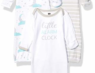 Hudson Baby Unisex Cotton Gowns, Alarm Clock, 0-6 Months
