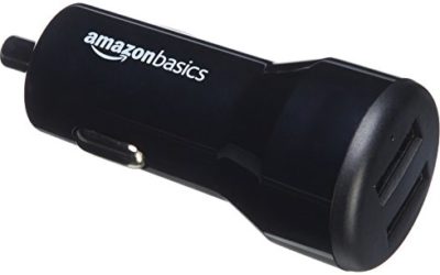 AmazonBasics 4.8 Amp 24W Dual USB Car Charger for Apple and Android Devices, Black, 10-Pack