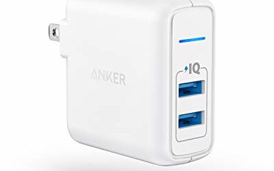 USB Charger, Anker Elite Dual Port 24W Wall Charger, PowerPort 2 with PowerIQ and Foldable Plug, for iPhone 11/Xs/XS Max/XR/X/8/7/6/Plus, iPad Pro/Air 2/Mini 3/Mini 4, Samsung S4/S5, and More