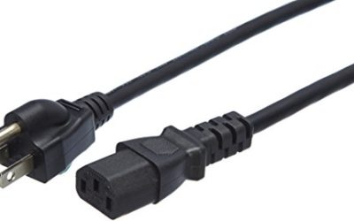 AmazonBasics Computer Monitor TV Replacement Power Cord – 10-Foot, Black