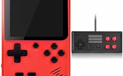 Handheld Game Console, Kiztoys Retro Game Console with 400 Classic Handheld Games, Supporting 2 Players & TV Connection, 800 mAh Rechargeable Battery