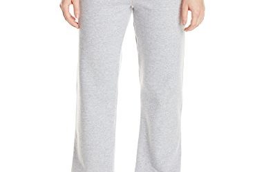Hanes womens ComfortSoft EcoSmart Women's Petite Open Bottom Leg Sweatpants Light Steel Small