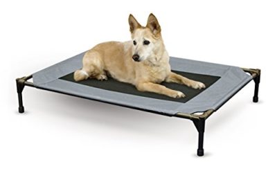 K&H Pet Products Original Pet Cot Elevated Dog Bed Gray/Black Mesh Large 30 X 42 X 7 Inches