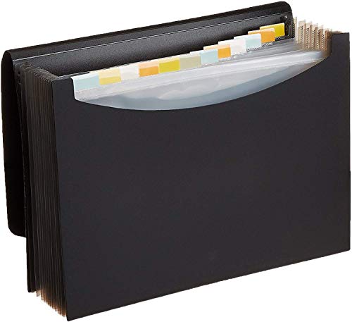 AmazonBasics Expanding Organizer File Folder, Letter Size – Black