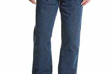 Wrangler Authentics Men's Classic 5-Pocket Relaxed Fit Cotton Jean, Dark Stonewash, 42W x 29L