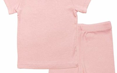 AVAUMA Newborn Baby Little Boys Snug-Fit Pajamas Summer Short Sets Pjs Kids Clothes (XS/Pink)