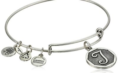 Alex and Ani Rafaelian Silver-Tone Initial "T" Expandable Wire Bangle Bracelet, 2.5"