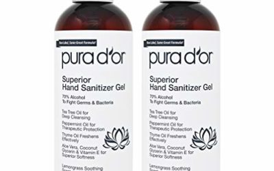 PURA D’OR Hand Sanitizer Gel LEMONGRASS Scent 2 PACK-16oz each = 32oz Total. 70% Alcohol Kills 99% Germs w/Aloe Vera, Tea Tree: Waterless Deep Cleansing Moisturizing Soothing, Fights Germs & Bacteria