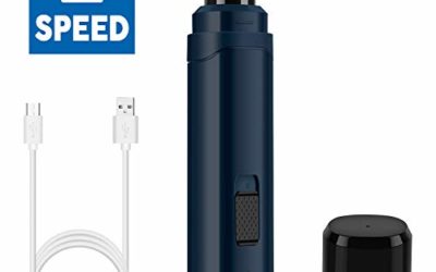 Casfuy Dog Nail Grinder Upgraded – Professional 2-Speed Electric Rechargeable Pet Nail Trimmer Painless Paws Grooming & Smoothing for Small Medium Large Dogs & Cats (Dark Blue)