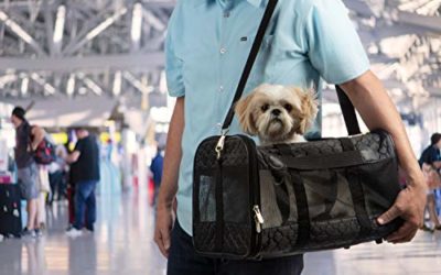 Sherpa Travel Original Deluxe Airline Approved Pet Carrier, Black Lattice Stitching, Large (Frustration Free Packaging) (55554)