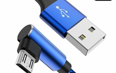 Micro USB Cable 90 Degree Right Angle [3 Pack / 10FT] Fast Charging Cable Quick Charger, CTREEY High Speed Android Charging Cords for Galaxy S7 S6 J8 J7 Note 5,Kindle,LG,PS4,Camera (Blue)