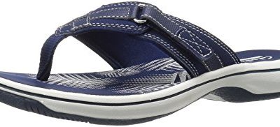 Clarks Women's Breeze Sea Flip Flop, New Navy Synthetic, 6 B(M) US