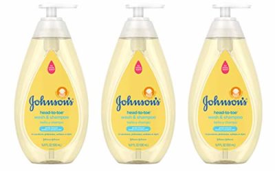 Johnson's Head-to-Toe Gentle Tear-Free Baby & Newborn Wash & Shampoo, Sulfate-, Paraben- Phthalate- & Dye-Free, Hypoallergenic Wash for Sensitive Skin & Hair, 3 x 16.9 fl. Oz (Amazon Exclusive)