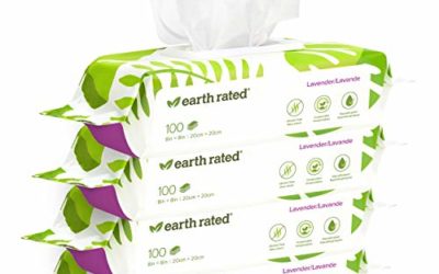Earth Rated Dog Wipes USDA-Certified 99 Percent Biobased, Hypoallergenic Pet Wipes for Dogs & Cats, Grooming Wipes for Paws, Body and Butt (400-Count, Lavender-Scented)