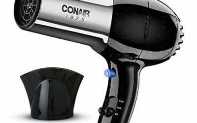 Conair 1875 Watt Full Size Pro Hair Dryer with Ionic Conditioning, Black/Chrome