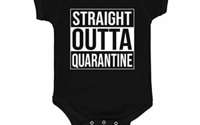 Indica Plateau Baby Romper Straight Outta Quarantine Black for Newborn Infant Bodysuit