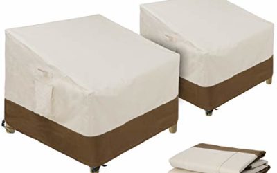 SUPER DEAL Set of 2 Patio Chair Cover – Waterproof UV-Resistant Lounge Deep Seat Sofa Cover – All Weather Protective 600D Cover for Outdoor Lawn Patio Furniture (38&rdquo; x 33&rdquo; x 29&rdquo;)
