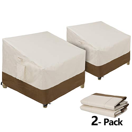 SUPER DEAL Set of 2 Patio Chair Cover – Waterproof UV-Resistant Lounge Deep Seat Sofa Cover – All Weather Protective 600D Cover for Outdoor Lawn Patio Furniture (38&rdquo; x 33&rdquo; x 29&rdquo;)