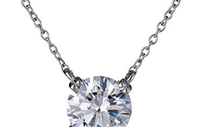 Platinum-Plated Sterling Silver Swarovski Zirconia 3 ct Round Solitaire Pendant