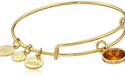 Alex and Ani "Bangle Bar" November Imitation Birthstone Gold-Tone Expandable Bracelet