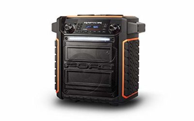 ION Audio Raptor | Ultra-Portable 100-watt Wireless Water-Resistant Speaker with 75-hour Rechargeable Battery, Bluetooth Streaming, AM/FM Radio and Multi-Color Light Bar