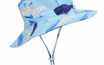 Durio Sun Hat Toddler Hats for Boys Toddler Sun Hats UPF 50+ Summer Beach Hat Baby Sun Hat Kids Infant Hat B Blue Whale 20.5"(52cm)/2-4 Years