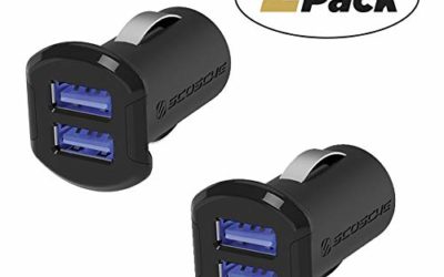 SCOSCHE USBC242M-2PKAZ Revolt Universal Multi Device Compact Dual Port USB Car Charger, Black (Pack of 2)