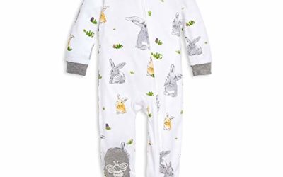 Burt's Bees Baby – Unisex Sleep & Play, Organic Pajamas, NB – 9M One-Piece Zip Up Footed PJ Jumpsuit