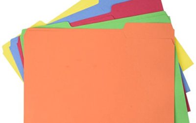 AmazonBasics AMZ401 File Folders – Letter Size (100 Pack) – Assorted Colors