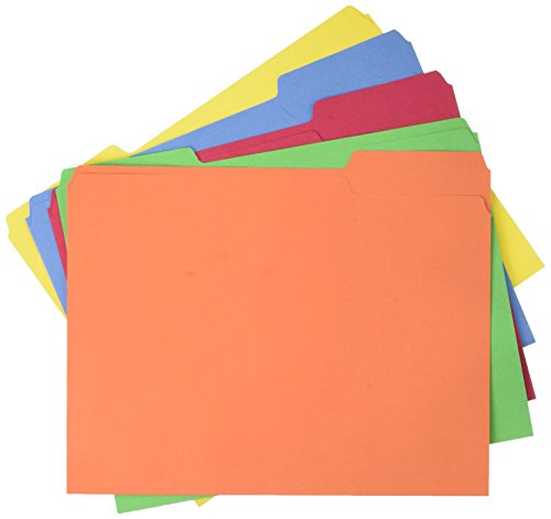 AmazonBasics AMZ401  File Folders – Letter Size (100 Pack) – Assorted Colors