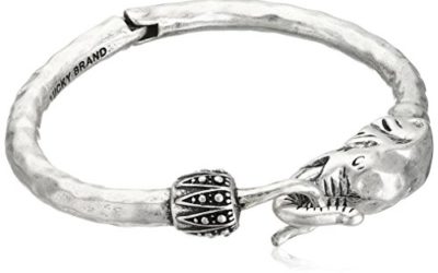 Lucky Brand Silver Elephant Cuff Bracelet, 2.38"