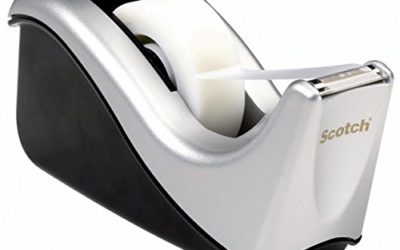 Scotch Desktop Tape Dispenser Silvertech, Two-Tone (C60-St), Black/Silver, 1 Pack