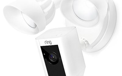 Ring Floodlight Camera Motion-Activated HD Security Cam Two-Way Talk and Siren Alarm, White