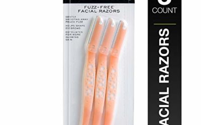 Kai About Face Fuzz-Free Facial Beauty Groomer (3 per Package); Precision Disposable Razor Smooths Away Peach Fuzz, Shaves Unwanted Hair & Shapes Eyebrows; Safety Guard Prevents Cuts & Irritation