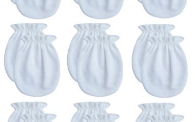 RATIVE Newborn Baby Cotton Gloves No Scratch Mittens For 0-6 Months Boys Girls (Newborn 0-6 Months,9-pairs/white)