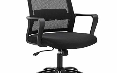 Home Office Chair Ergonomic Desk Chair Swivel Rolling Computer Chair Executive Lumbar Support Task Mesh Chair Adjustable Stool for Women Men (Black)