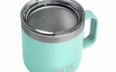 YETI Rambler 14 oz Stainless Steel Vacuum Insulated Mug with Lid, Seafoam