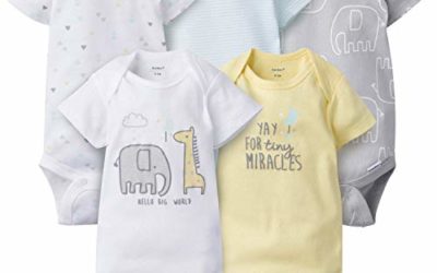 Gerber Baby Boys' 5-Pack Variety Onesies Bodysuits, Elephant Dream, 3-6 Months