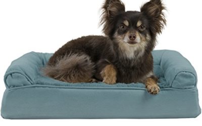 Furhaven Pet Dog Bed – Orthopedic Ultra Plush Faux Fur & Suede Traditional Sofa-Style Living Room Couch Pet Bed w/ Removable Cover for Dogs & Cats, Deep Pool, Small
