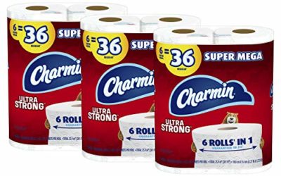 Charmin Ultra Strong Toilet Paper, 18 Super Mega Rolls = 108 Regular Rolls