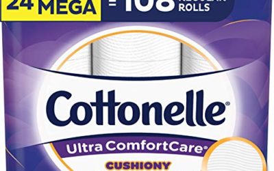 Cottonelle Ultra ComfortCare Soft Toilet Paper with Cushiony CleaningRipples, 24 Family Mega Rolls