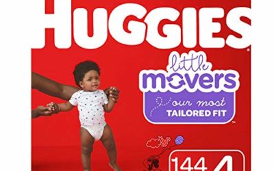 Huggies Little Movers Baby Diapers, Size 4, 144 Ct, One Month Supply, Packaging May Vary