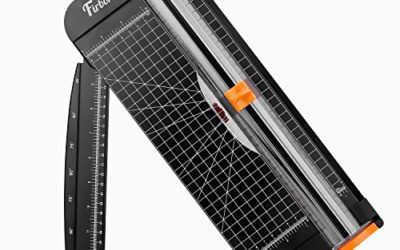 Firbon A4 Paper Cutter 12 Inch Titanium Paper Trimmer Scrapbooking Tool with Automatic Security Safeguard and Side Ruler for Craft Paper, Coupon, Label and Cardstock (Black)
