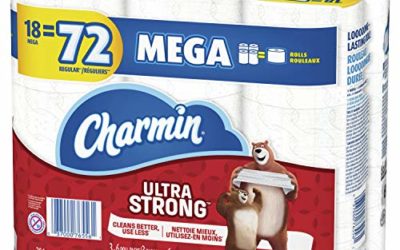 Charmin Ultra Strong Toilet Paper, Mega Roll, 18 Count of 286 Sheets Per Roll